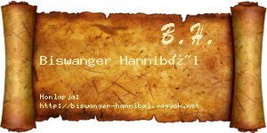 Biswanger Hannibál névjegykártya